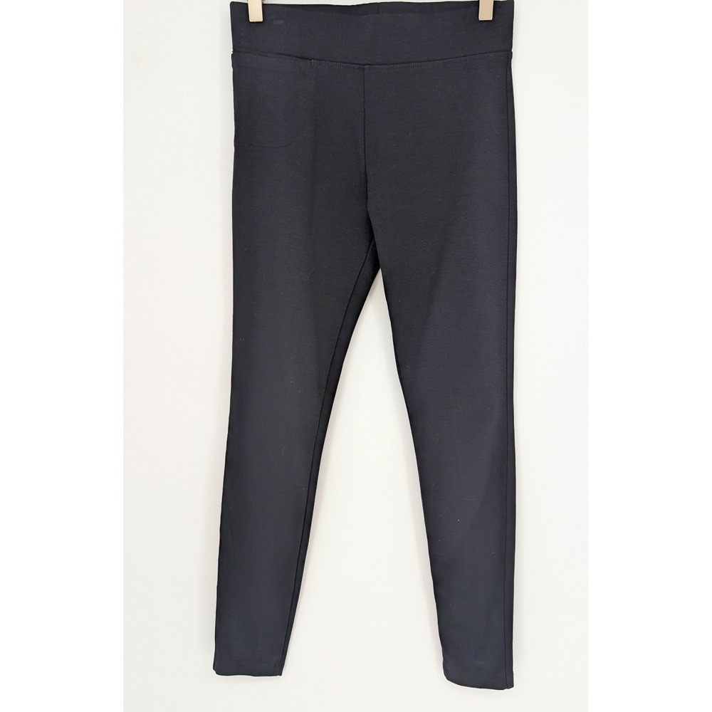 American Giant Ponte Pant Skinny Slim Womens 4 Black High Rise Stretch USA Basic